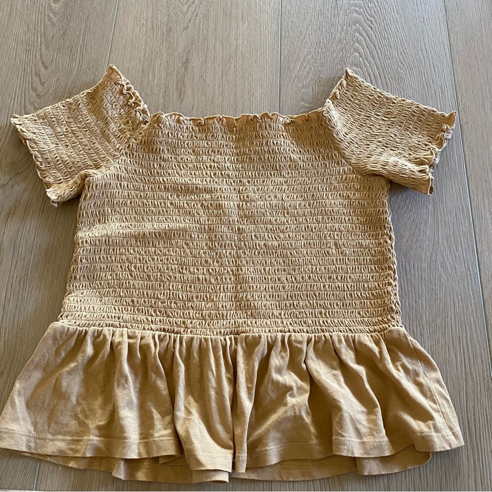 American Eagle Outfitters Smocked Off The Shoulder Crop Top